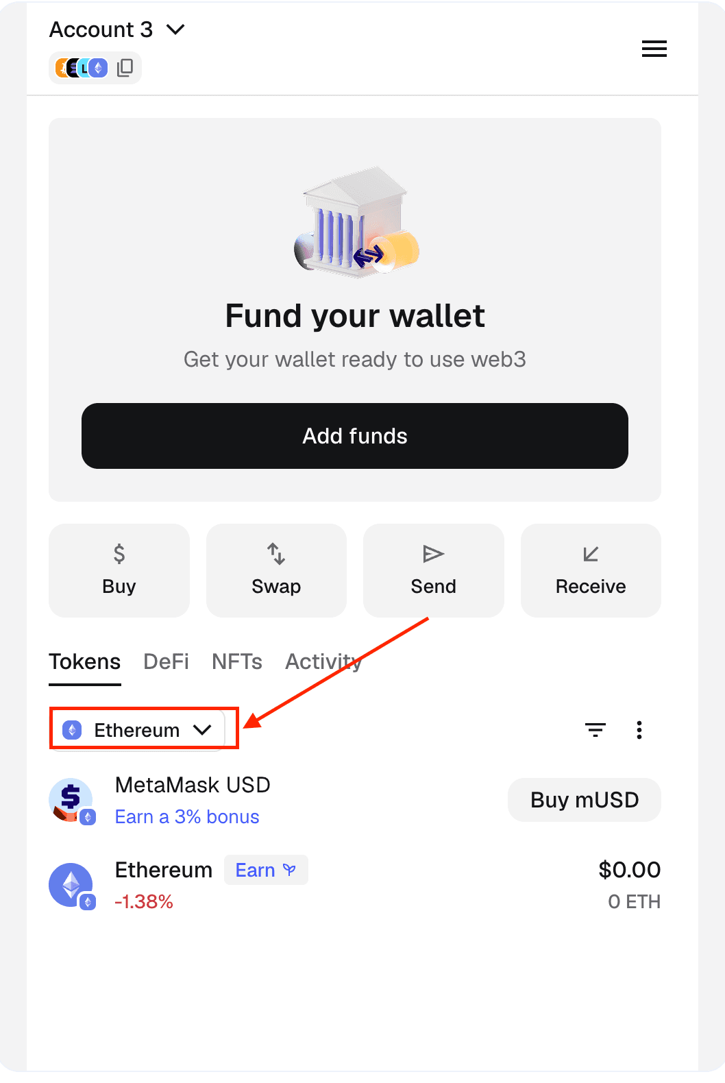 MetaMask switch network