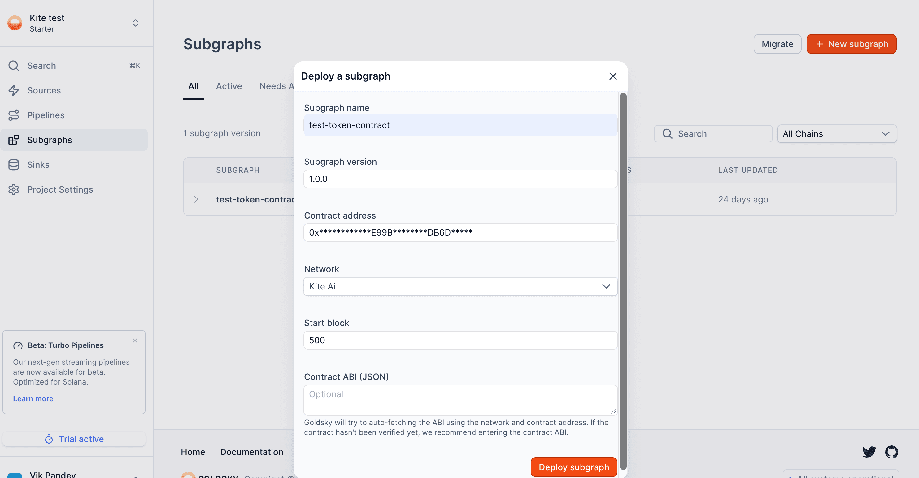 Kite Subgraph UI